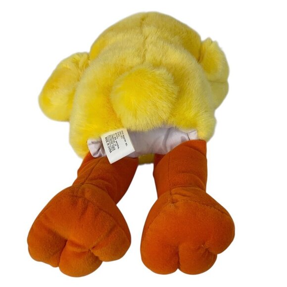 Plush Duck Hand Puppet Stuffed Animal With Orange Feet Bow Yangee Industries - Picture 5 of 7
